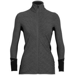 Damen-Sweatshirt Icebreaker W Descender LS Zip grau/schwarz Jet Hthr/Black