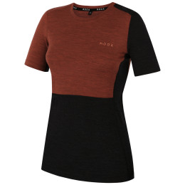 Damen-T-Shirt MOOA MerinoSilk Block 160 short orange cinnamon melange