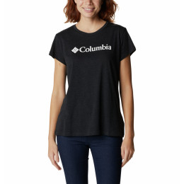 Damen-T-Shirt Columbia Trek Ss Graphic Tee schwarz Black Heather, Gem Columbia