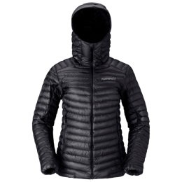 Damen Daunenjacke Norrona trollveggen down800 super light Hood schwarz Caviar Black
