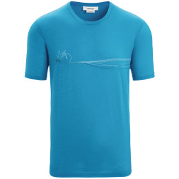 Herren-Funktionsshirt Icebreaker Men Tech Lite II SS Tee Cadence Paths blau Geo Blue