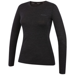 Damen-T-Shirt MOOA MerinoSilk 160 long schwarz black melange