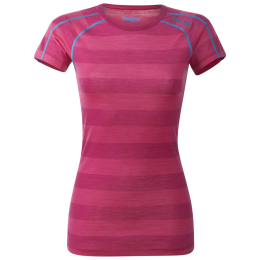 Damen-T-Shirt Bergans Soleie Lady Tee blau/rosa HotPinkStriped