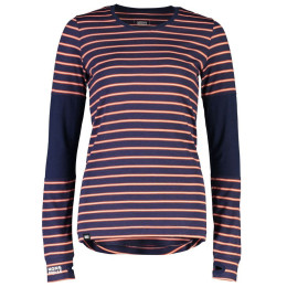 Damen-Funktionsshirt Mons Royale Cornice LS blau/rot AlpineStripe