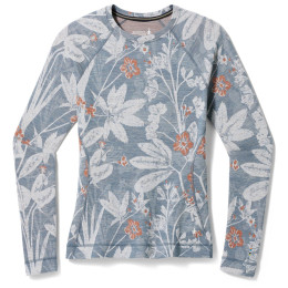 Damen-Funktionsshirt Smartwool W Classic Thermal Merino BL Crew Boxed 2023 hellblau Winter Sky Floral