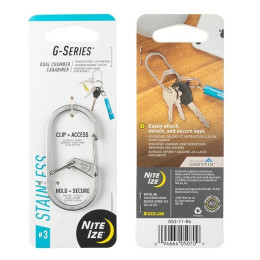 Hilfskarabiner Nite Ize G-series #3 silber Stříbrná