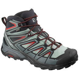 Herrenschuhe Salomon X Ultra 3 Mid GTX Bossa Nova grau/rot Lead/StormyWeather/BossaNova