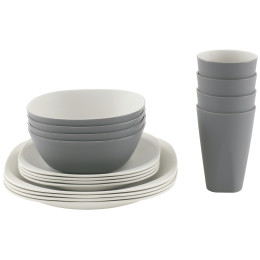 Geschirrset Outwell Gala 4 Person Dinner Set 2023 grau Grey & Sand