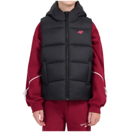 Kinderweste 4F Vest Jacket F370 Deep Black schwarz/rosa Deep Black