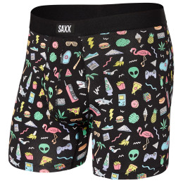 Boxershorts Saxx Daytripper Boxer Brief Fly Fun Bits schwarz/grün fun bits-black