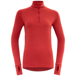 Damen-Rollkragenpullover Devold Expedition Woman Zip Neck hellorange BEAUTY