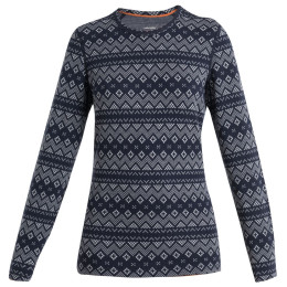 Damen-Funktionsshirt Icebreaker W Mer 260 Vertex LS Crewe First Snow dunkelblau Midnight Navy/Snow/J