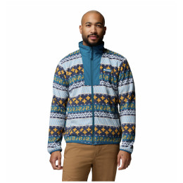Herren-Sweatshirt Columbia Sequoia Grove™ Ii Fz Printed Fleece blau Phoenix Blue Wizard Island