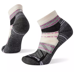 Damensocken Smartwool Hike Light Cushion Margarita Ankle Socks grau/weiß moonbeam
