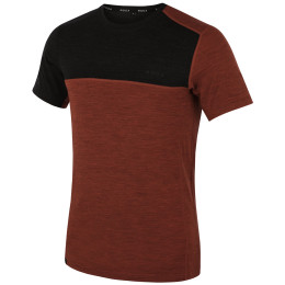 Herren-T-Shirt MOOA MerinoSilk Block 160 short orange cinnamon melange