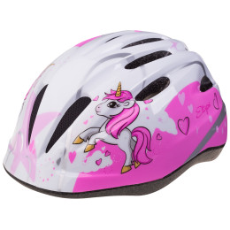 Kinderhelm Etape Rebel rosa/weiß White/Pink
