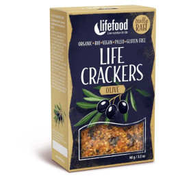 Kräcker Lifefood LIFE CRACKERS Olivové RAW BIO 90 g braun