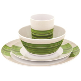 Geschirrset Outwell Blossom Picnic set – 4 osoby grün PogoniaGreen