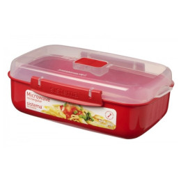 Schüssel mit Deckel Sistema Rectangle rot red