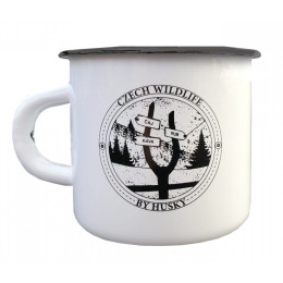 Tasse Husky 400 ml plechový weiß/schwarz Signpost