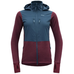 Damen-Softshell-Jacke Devold Herøy Hybrid Merino Jkt Wmn rot/blau Beetroot/Flood