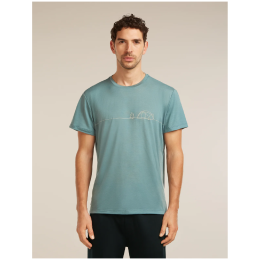 Herren-Funktionsshirt Icebreaker Merino Blend Core SS Tee Single Line Camp hellblau BLUE ASH
