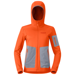 Damen Funktions-Sweatshirt Norrona falketind warm2 stretch Hood orange Arednalin