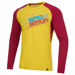 Herren-T-Shirt La Sportiva Stripe Evo Long Sleeve M gelb/rot Moss/Sangria
