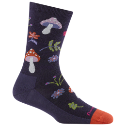 Damensocken Darn Tough Shroom Bloom Crew Lightweight schwarz blackberry