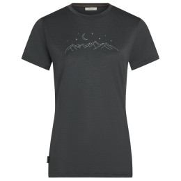 Damen-T-Shirt Icebreaker Women Merino 150 Tech Lite SS Tee Sparkling Stars dunkelgrau Obsidian