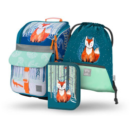 Rucksack-Set Baagl Zippy SET 3 Liška türkis