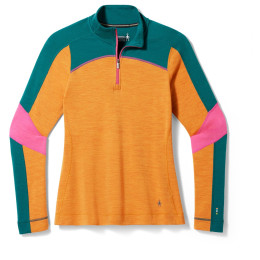 Damen-Funktionsshirt Smartwool W Classic Thrml Mrn Bl Colorbl 1/4 Zip B orange Marmalade Heather