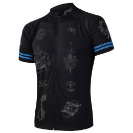 Herren Radtrikot Sensor Cyklo Tattoo schwarz Black