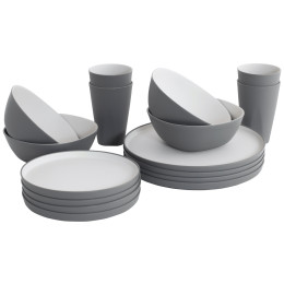 Geschirrset Outwell Gala 4 Person Dinner Set grau Grey Mist