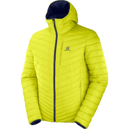 Herrenjacke Salomon Drifter Loft Hoodie grün/blau NightSky/Citronelle