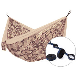 Hängematte Hamaka.eu Camping double + Slap Strap hellbraun Sahara