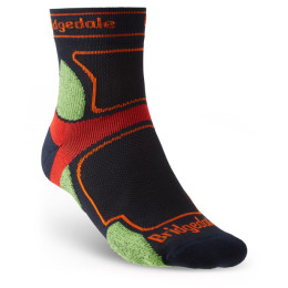 Herrensocken Bridgedale Trail Run UL T2 CS 3/4 Crew schwarz/grün Navy/