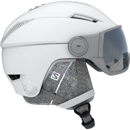 Damen Skihelm Salomon Icon² Visor weiß White