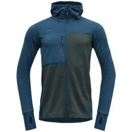 Herren Funktions-Sweatshirt Devold Nibba Pro Merino Jkt Hood blau/grau Flood/Woods