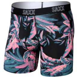 Herren-Boxershorts Saxx Droptemp All Day Cooling Boxer Brief schwarz/rosa tropical jungle-black
