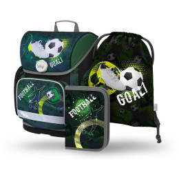 Rucksack-Set Baagl Ergo SET 3 Fotbal grün