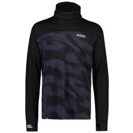 Herren-Funktionsshirt Mons Royale Yotei Powder Hood Ls schwarz/blau Black/Motion