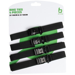 Gurte Bo-Camp Bike Ties 18 mm set 4 pcs schwarz Black