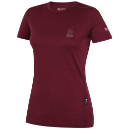 Damen-T-Shirt Zulu Merino Fire 160 Short weinfarbe wine