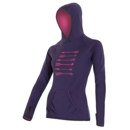 Damen-Sweatshirt Sensor Merino Wool Upper Šípy lila Purple
