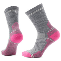 Damensocken Smartwool W Hike Light Cushion Crew grau/rosa power pink