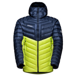 Herren-Winterjacke Mammut Broad Peak IN Hooded Jacket M 2022 gelb/blau highlime/marine