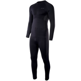 Herren-Thermounterwäsche Hi-Tec Karti set schwarz Black/DecemberSky