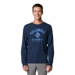 Herren-T-Shirt Columbia Rockaway River™ Graphic Ls Tee dunkelblau Coll Navy, Athletic Arch
