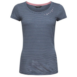 Damen-T-Shirt Chillaz Fancy Flower blau indigo blue striped washed